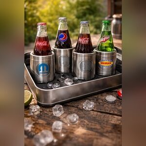 MOPAR 75th Anniversary Piston Can Coolers Set of 4 w/ Tin Box